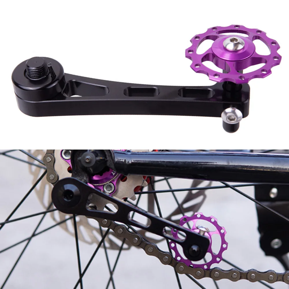 

Riding Guide Wheel Bike Chain Tensioner Cycling MTB Bicycle Derailleur Aluminum Alloy Adjustable Single Speed Sports Practical