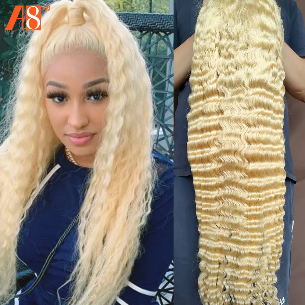 

613 Honey Blonde Lace Front Human Hair Wigs 13x4 Deep Wave Lace Frontal Wig 150% Remy Brazilian Human Hair Wigs For Women