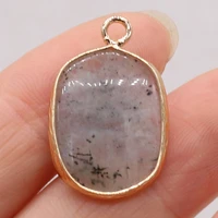 wholesale natural stone gem flash labradorite gilt pendant handmade crafts diy necklace earrings jewelry accessories gift making