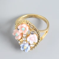 ladies ring flower gold ring personality fashion womens party simple wedding engagement wedding jewelry gift for girlfriend
