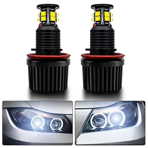 

A26 H8 LED Headlight Bulbs, 60W 6000K B-M-W Angel Eyes Head Lamps Fog Lights Side Marker signal Lights