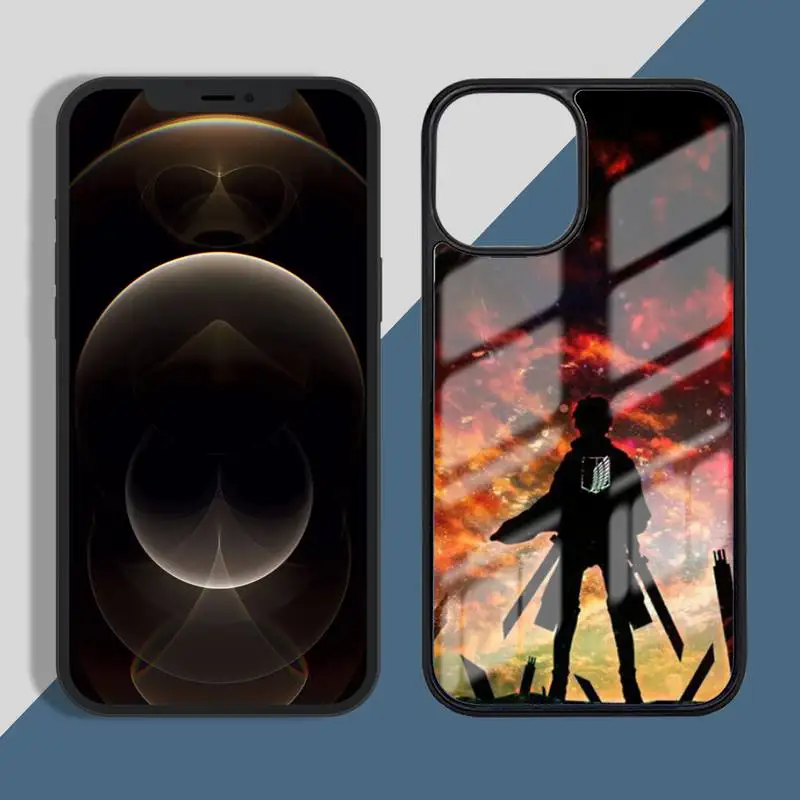 

Attack on Titan anime Phone Case PC for iPhone 11 12 pro XS MAX 8 7 6 6S Plus X 5S SE 2020 XR