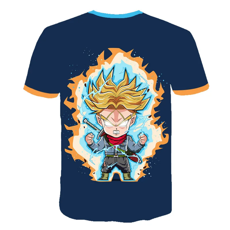 Модная Q версия топы с принтом Dragon Ball футболка новинка 2020 летняя мужская и женская