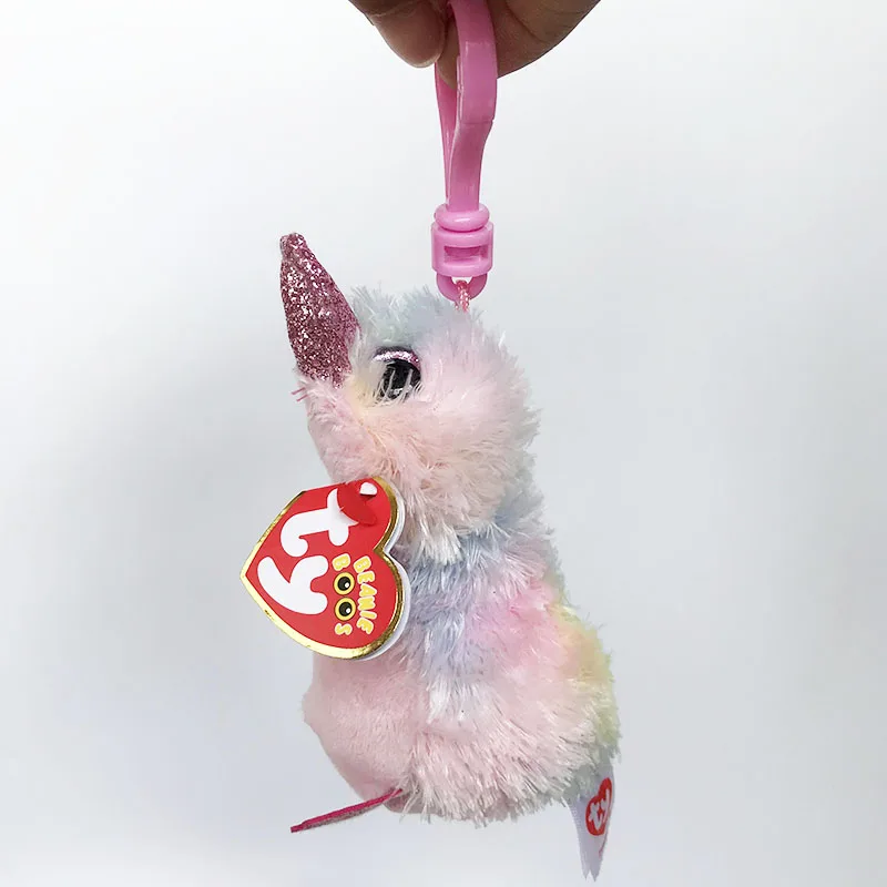 Ty плюшевые Животные Петуния &quotРадуга&quot Утконос клип игрушки брелки для ключей