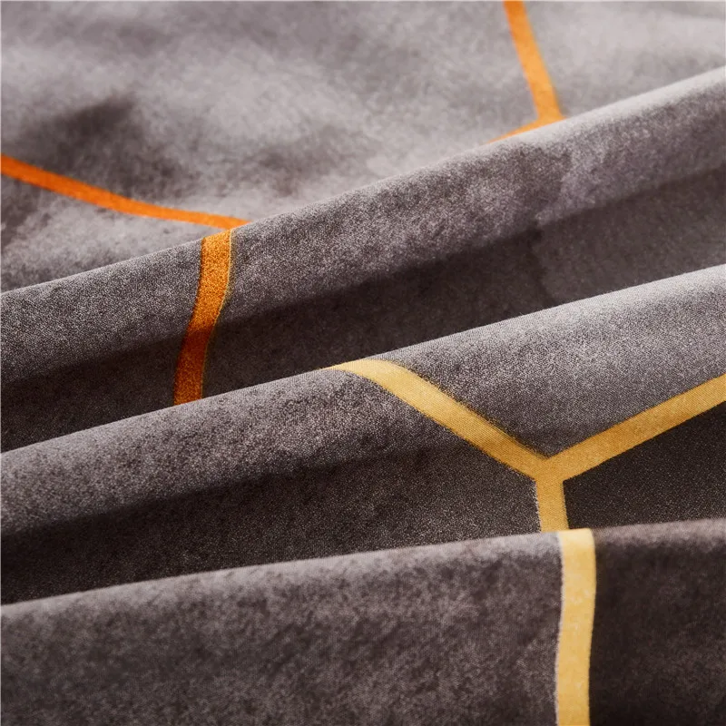 

Geometric Duvet Cover Comforter Bedding Queen King Bed Linens (no Sheet) Light Luxury Style Gilt Lines