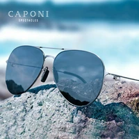 caponi pilot sun glasses men polarized dark nylon lenses driving avation eyewear uv ray cut military mens sunglasses cp8055
