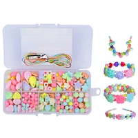 1box child toy beads kit kids beads set creative colorful loose beads for diy bracelets necklaces crafts child jewelry gifts