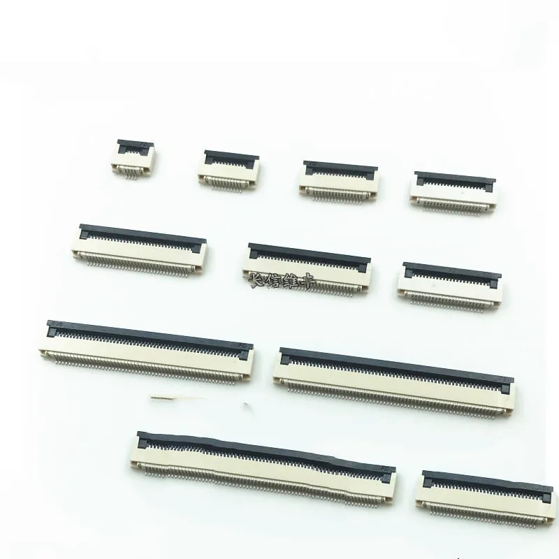 50 шт. FFC FPC разъем 0 5 мм 1 плоский кабель PCB SMD SMT ZIF 4 6 7 8 10 12 14 16 18 20 26 28 30 32 36 40 54 60P |