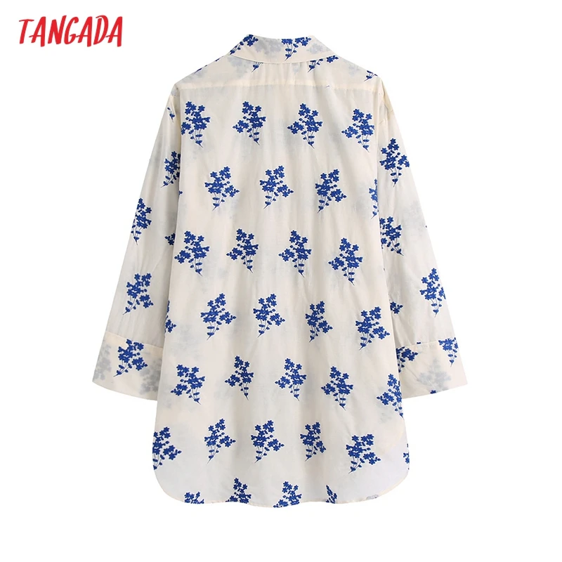

Tangada Women Retro Embroidery Romantic Cotton Blouse Shirt Long Sleeve 2021 Chic Female Shirt Tops CE296