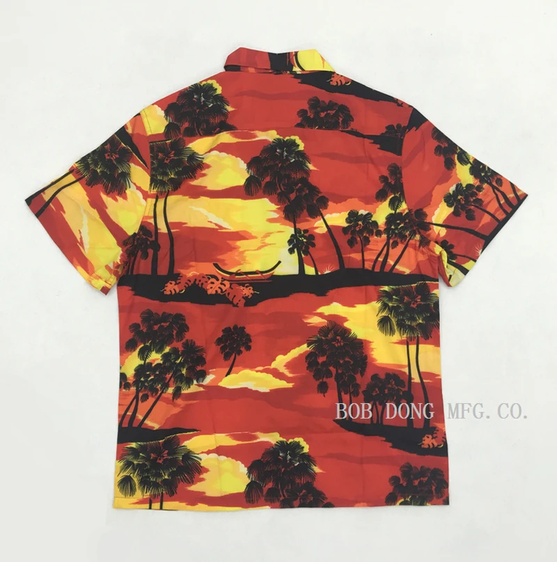 

BOB DONG Mens Sunset Aloha Hawaii Shirts Summer Short Sleeve Hawaiian Shirt Men Print Vintage Clothing Party Tops