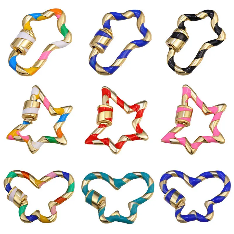 Juya DIY застежки для болтов эмалированные медальоны с подвеской винтовые рукоделия