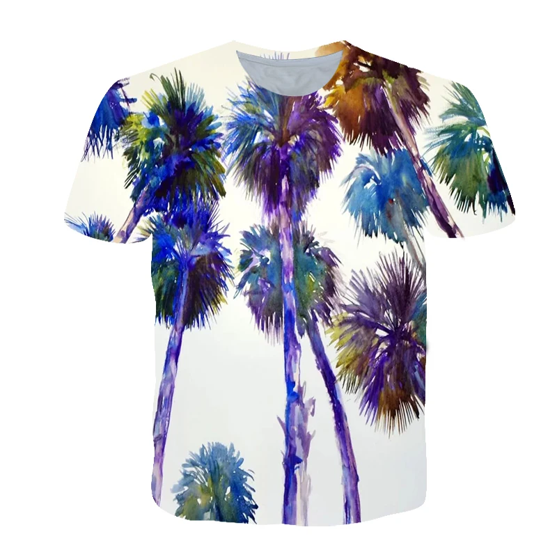 Футболки с 3D принтом 2021 детские пляжные топы для мальчиков и девочек уличная