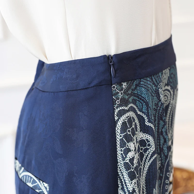 VOA шелковые жаккардовые штаны шаровары с принтом длинные женские плюс размер 5XL