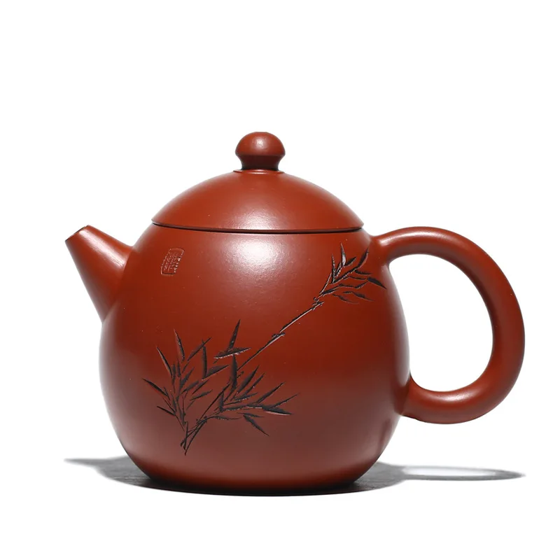 

Longdan purple clay teapot hand-made large teapot in the rain