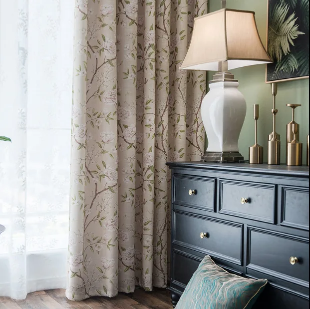American Country Cotton Linen Shade Curtains for Living Dining Room Bedroom. | Дом и сад