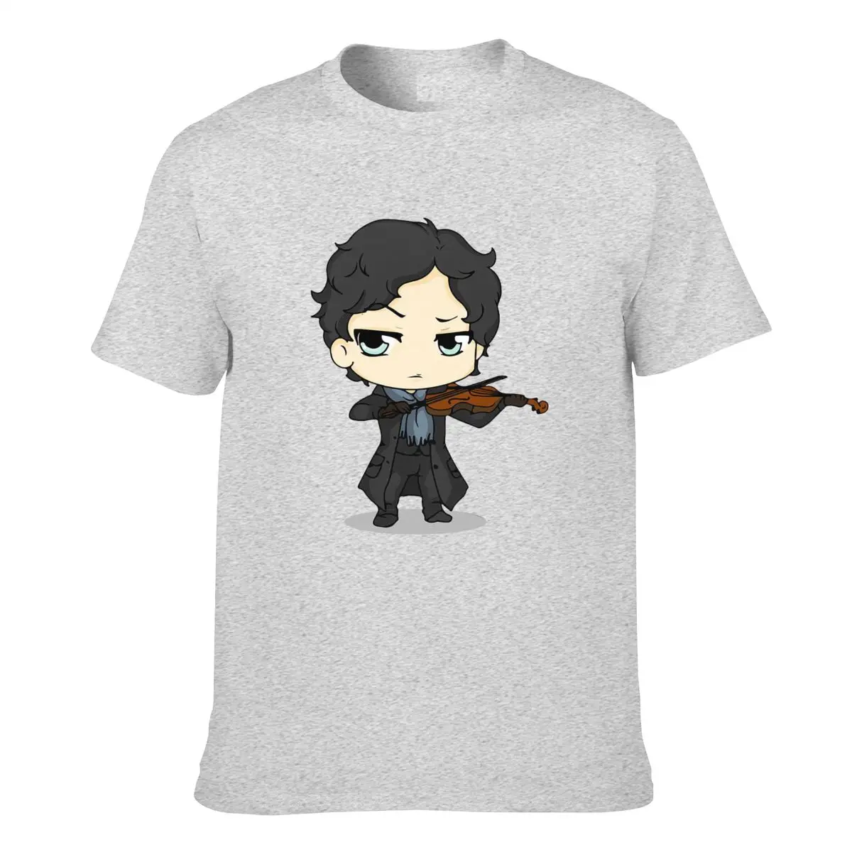 Шерлок Холмс скрипке Бенедикт камбербэтч мужская серая футболка TopCartoon мужские