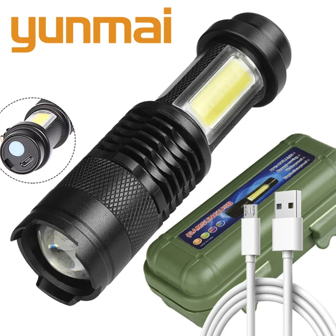 Светодиодный мини фонарик Q5 Zoom Focus встроенный аккумулятор светодиодный фонарь 2000