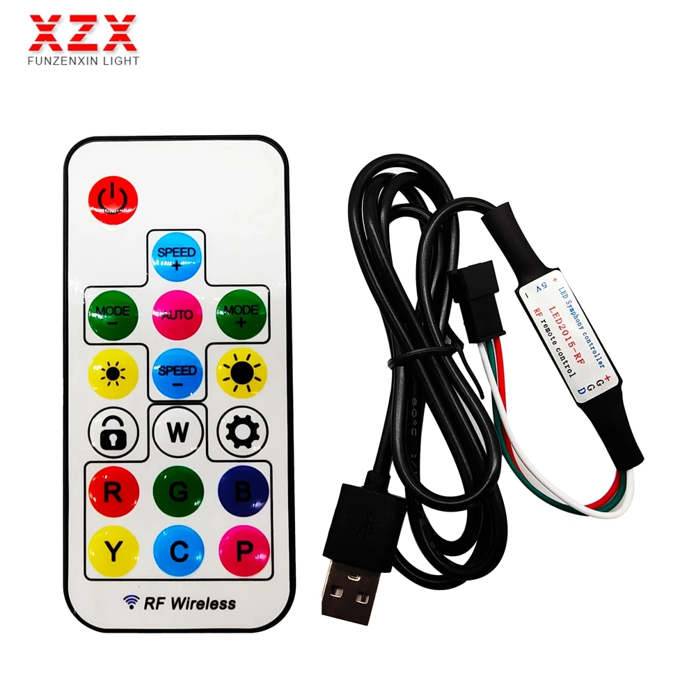 17Key RGB светодиодный пульт дистанционного управления с USB Led Беспроводной RF