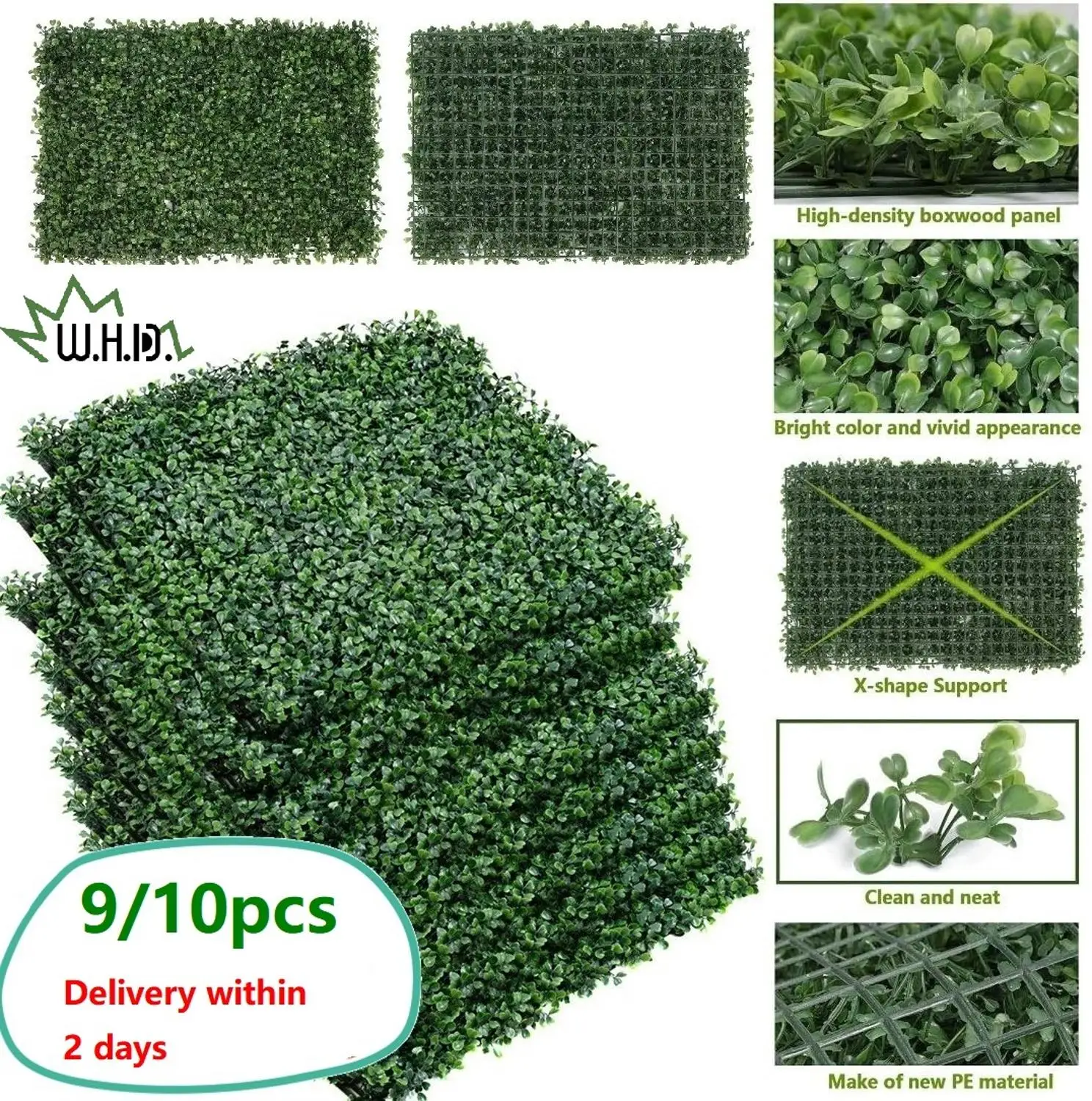 

9/10PCS Artificial Plant Foliage Hedge Grass Mat Greenery Panel Decor Wall Fence Carpet Real Touch Lawn Moss Fake Grass Mat