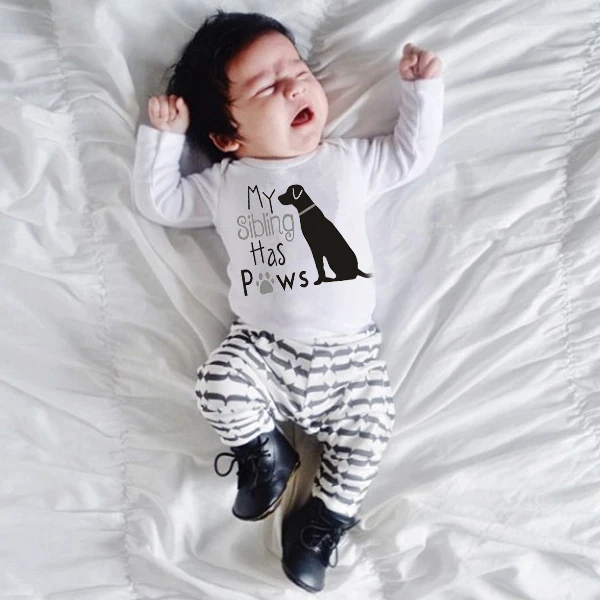 Детский комбинезон с длинным рукавом принтом в виде собаки|Ромперы| |