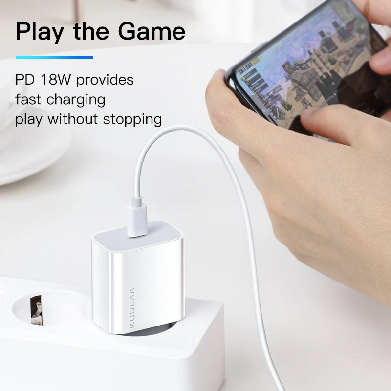 KUULAA USB зарядное устройство 18 Вт PD 3 0 Быстрая зарядка 4 C разъем для мобильного