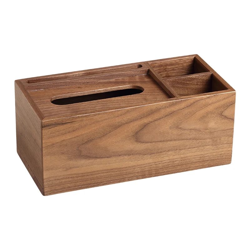 

Casegrace Luxury Tissue Box Holder Wooden Storage Boxes Phone Slot Napkin Multi-functional Home Kitchen Storage Container