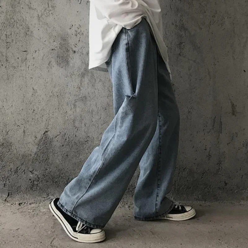 

Jeans Women Fashion Hole High Waist Summer Wide Leg Streetwear Ulzzang Casual Comfortable College Cool Baggy Female Harajuku