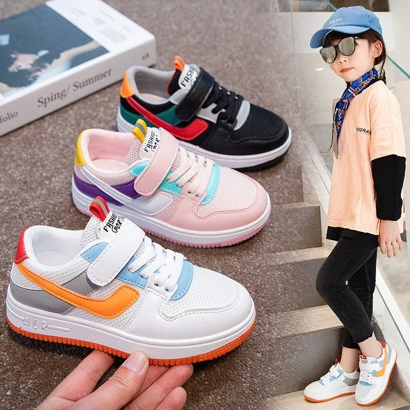 

Kids Children's White Shoes Boys and Girls Breathable Mesh Summer Elementary School Indoor Soft-soled Casual Shoes CS63
