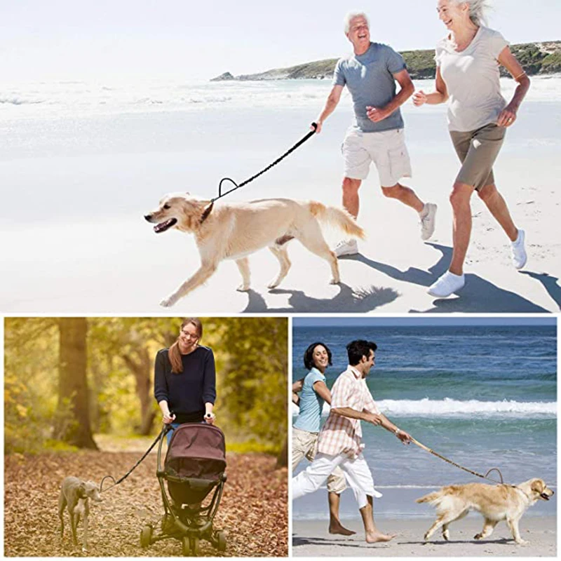 

2 Handle Dog Training Leash Tactical Bungee Pet Cat Dog Leash Quick Release Elastic Leads Rope Military Dog Training Nylon Leash