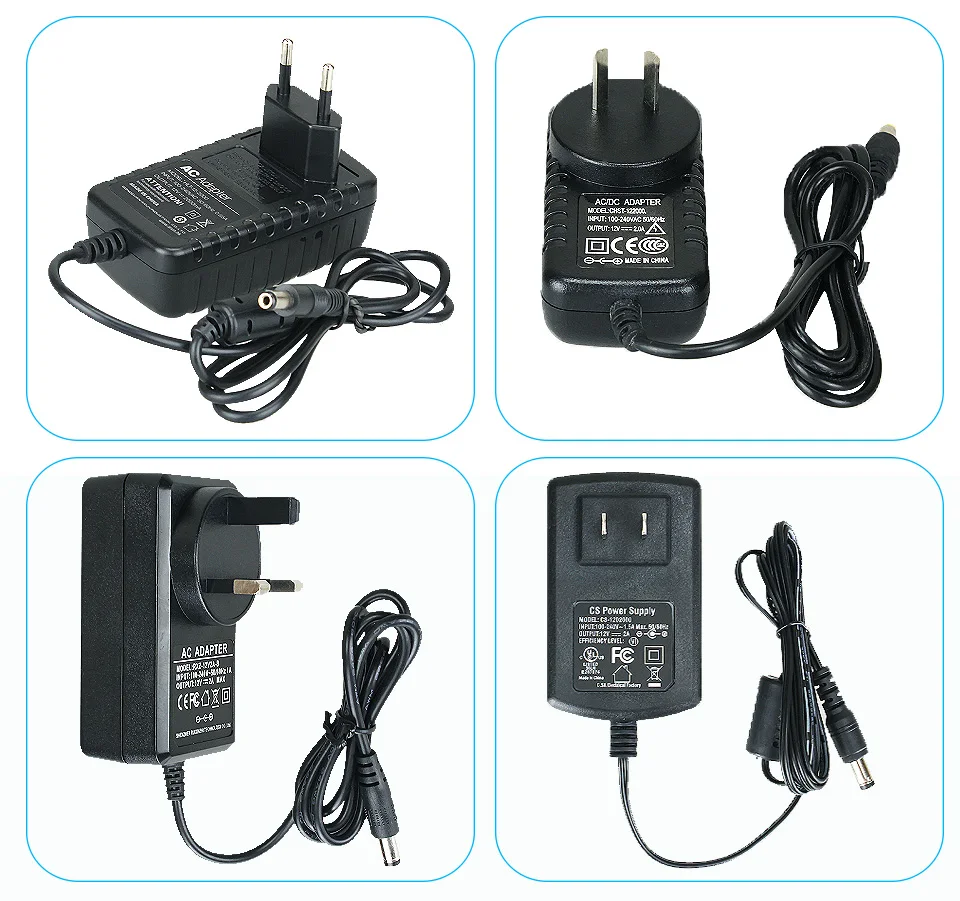 Tiananxun DC 12V2A адаптер питания Cctv, питание камеры AC 100 V-240 V EU UK AU US Plug 5,5 мм X 2,1 мм для Cctv DVR IP камера