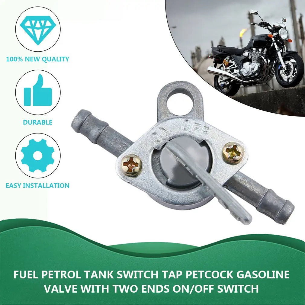 

New Fuel Petrol Tank Switch Tap Petcock Gasoline Valve With Two Ends On/Off Switch For Cross-country Motorcycle ATV Moped
