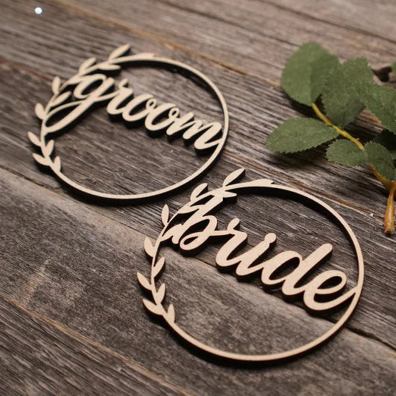Свадебные знаки Эскорт карты место деревянные таблички с именем жениха и невесты