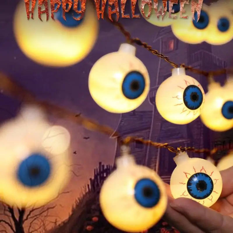 

2/3/6M Halloween Pumpkin Ghost Eyeball Halloween Led Light String Festival Bar Home Party Decor Halloween Ornament 10/20/40Led