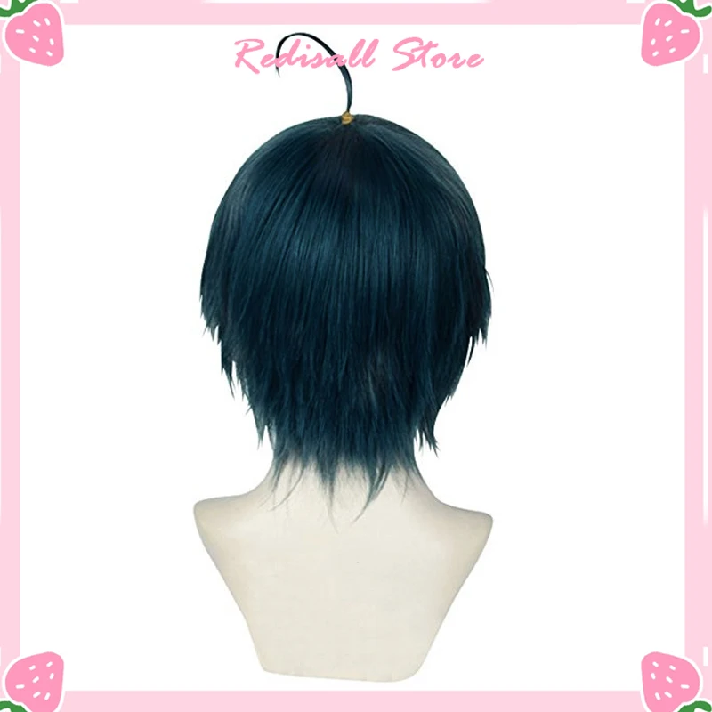 Парик для косплея саихара шуичи смешанные темно-синие короткие волосы
