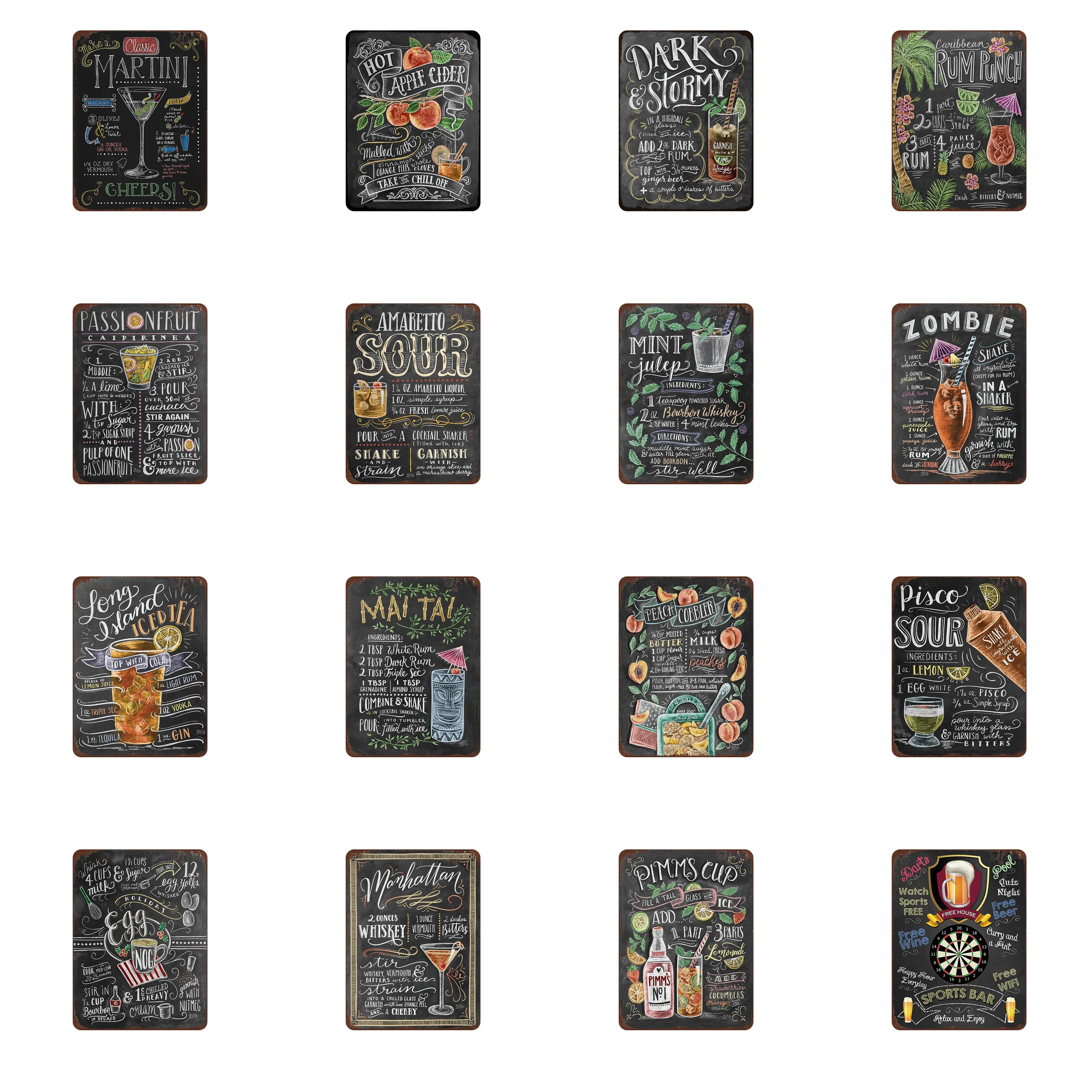 

Metal Tin Signs Cocktail lounge Margarita Martini Vintage Club Plaque Iron Painting Wall Decor Retro Pub Cafe Bar Tin Poster