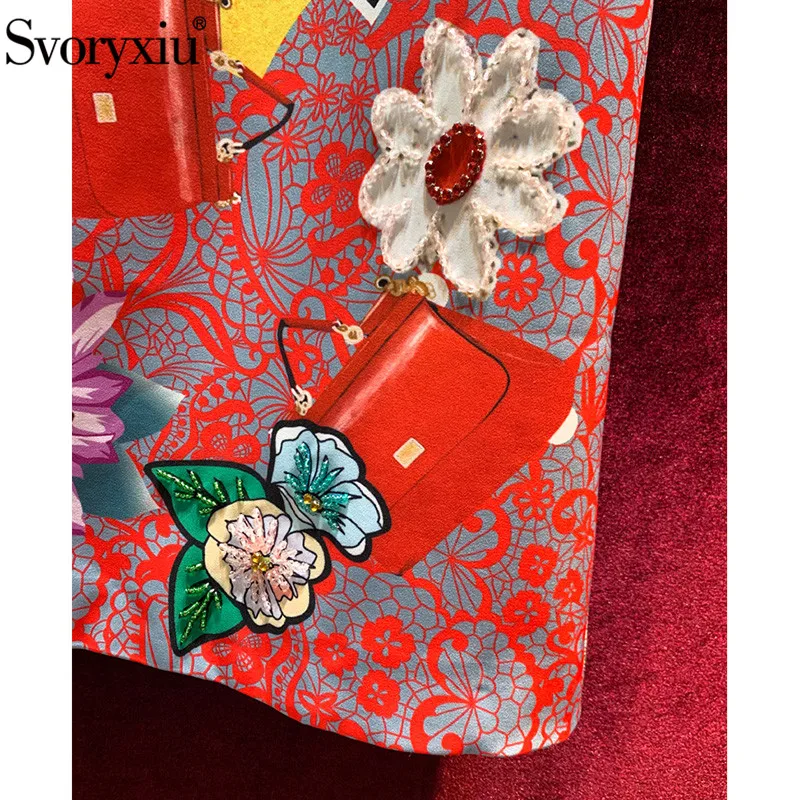 

Svoryxiu luxury Runway Summer Crystal Diamond Tank Dress Women's Vintage Heart-Shaped Flower Print A-Line Mini Dresses Vestdios