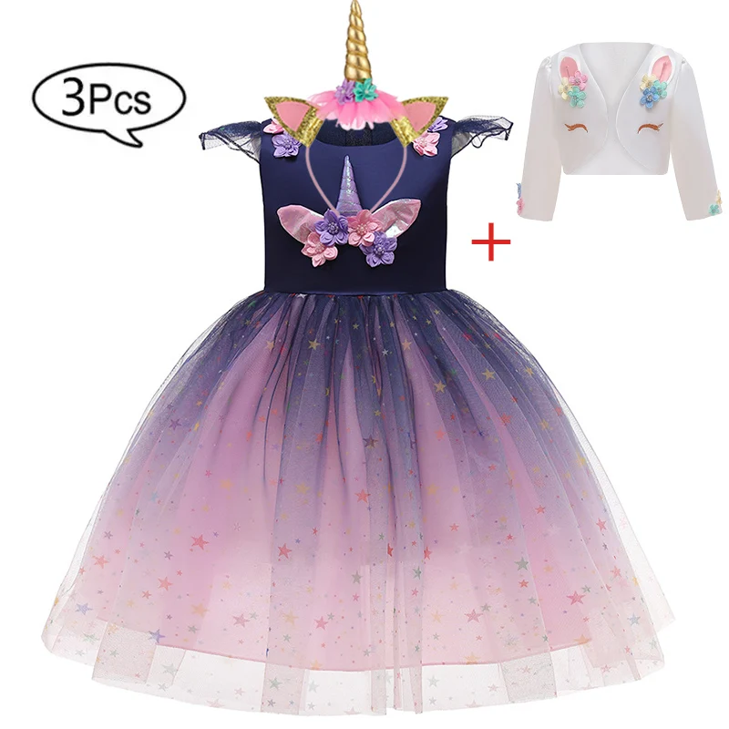 

Unicorn Dress Summer Embroider Girls Clothes Kids Princess Dresses For Girls Party Cosplay Wedding Dress Children Clothing 2-10Y