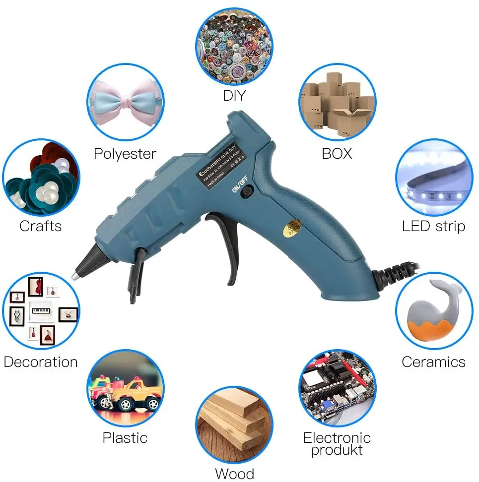 

Hot Glue Gun Tool Kit Temperature Adjustment 50W/100W For Crafts Repair Tool Profes DIY Use 11mm Glue Sticks Pure Copper Nozzle