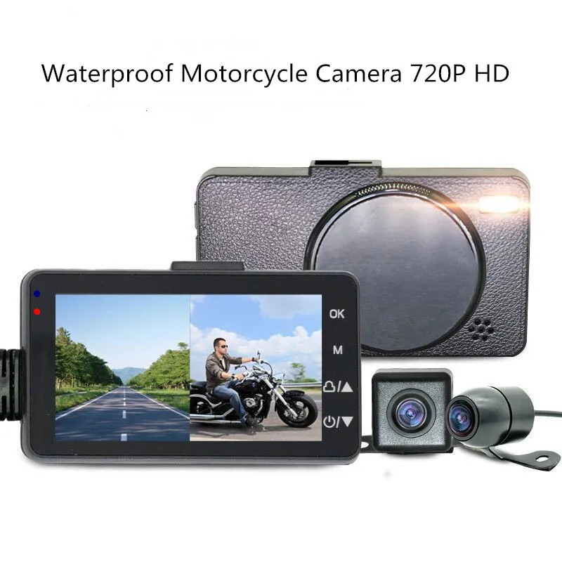 

720P HD Motorcycle driving recorder Motorcycle riding camera HD 720P separate waterproof dual lens