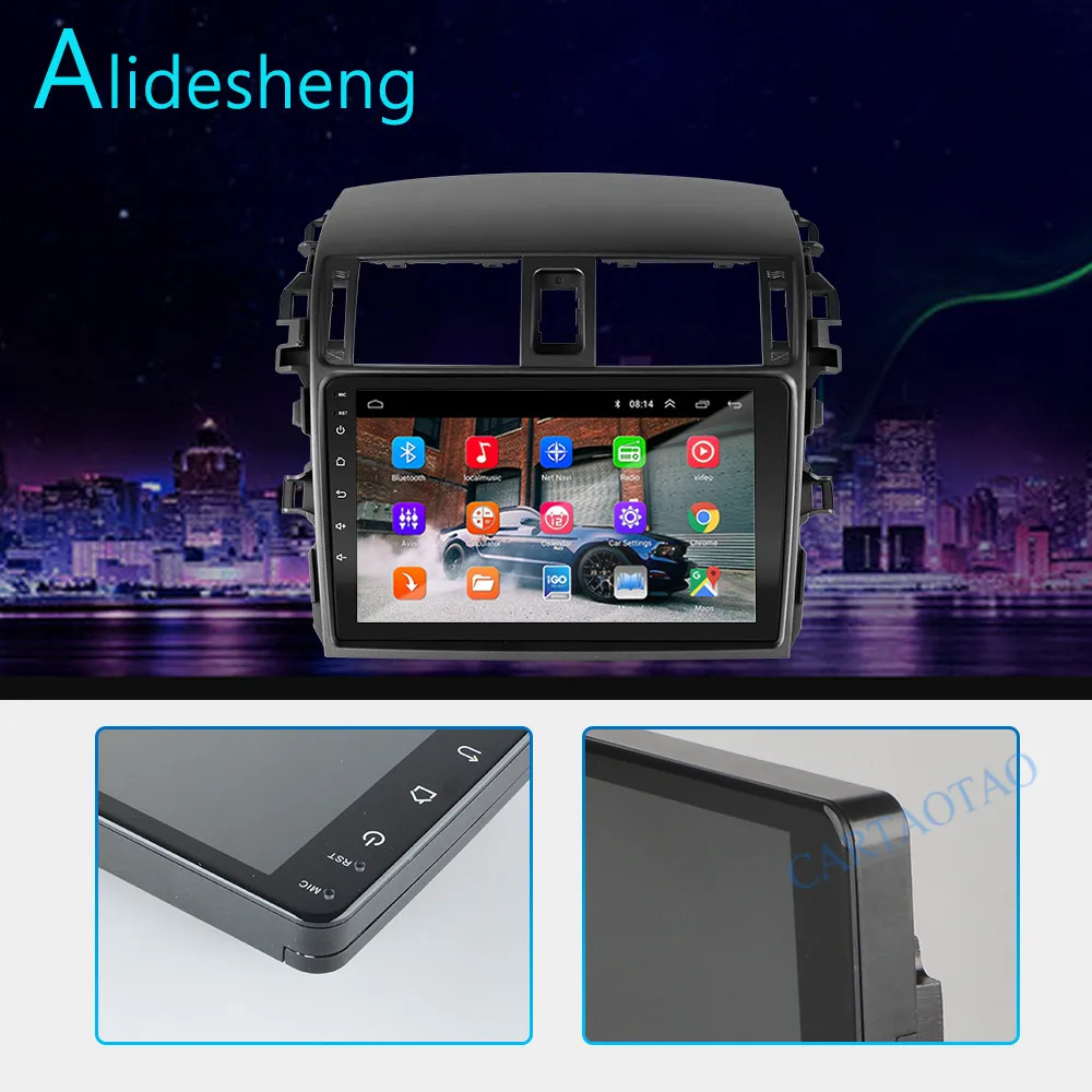 2G+ 32 2.5D 2Din Android 8,1 GO Автомобильный мультимедийный dvd-плеер gps для Защитные чехлы для сидений, сшитые специально для Toyota Corolla E140/150 2006 2007 2008-2013 navigatio Wi-Fi, BT