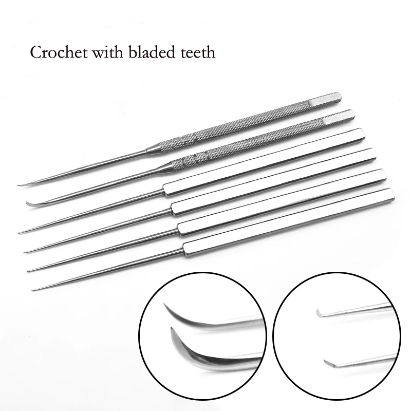 

Вязальная игла с лезвиями, крючок из нержавеющей стали, круглая ручка, плоская ручка, инструмент для тенозиновита, игла с длинной ручкой