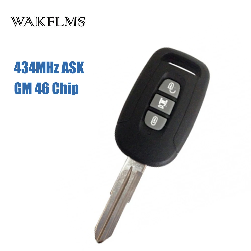 3 кнопки дистанционного ключа автомобиля 434 МГц Fob для Chevrolet Captiva с 46 чипом No Mark |
