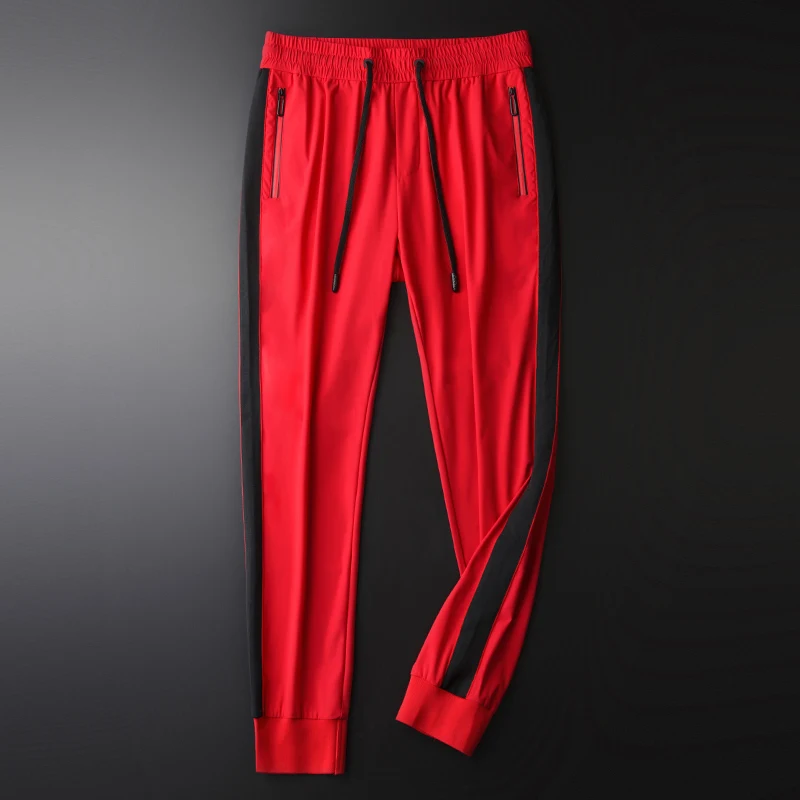 Брюки Minglu мужские с эластичной талией спортивные штаны контрастных цветов