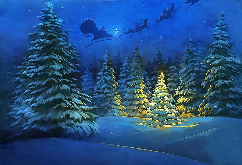 

Mehofond Winter Wonderland Photography Background Snow Landscape Scene Forest Pine Tree Children Backdrop Photo Studio Photophon