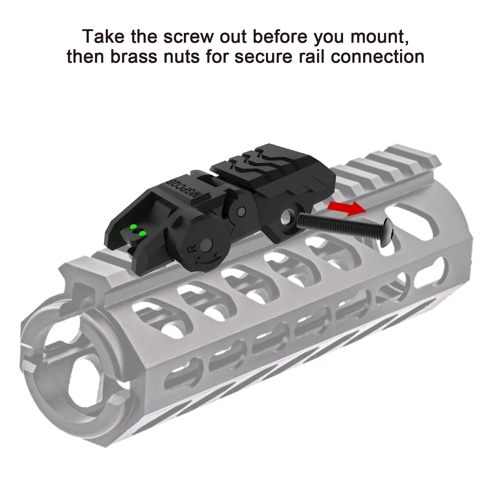Складной волоконно-оптический прицел Magorui передний и задний для Вивера Пикатинни