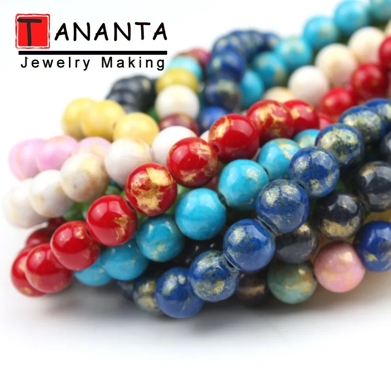 Золотистые нефритовые бусины из натурального камня для самостоятельного