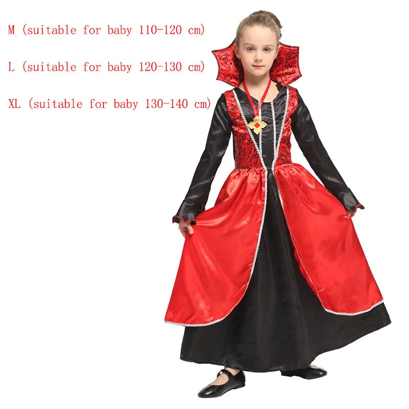 Костюм вампира для девочек на Хэллоуин костюм сцены ведьмы маленькая принцесса