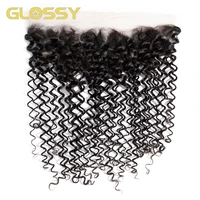 glossy peruvian water wave frontal 13x4 transparent lace closure swiss lace hair extension remy human hair nature black hair