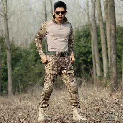 Открытый Камуфляжный костюм для мужчин спецназ тактическая износостойкая