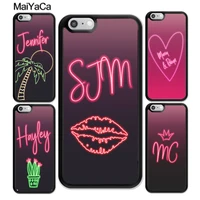 maiyaca personalised neon glow custom name initials case for iphone 13 12 mini 11 pro max x xr xs max se 2020 6s 7 8 plus cover